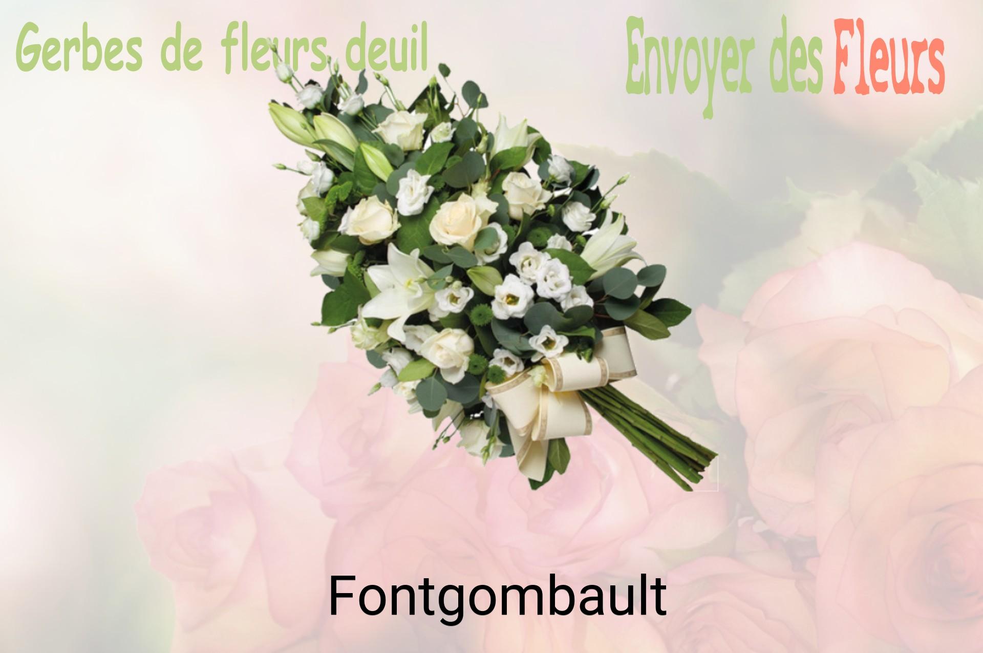 Gerbe de fleurs de deuil livrée à Fontgombault